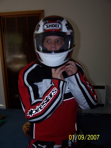 Putting on Helmet